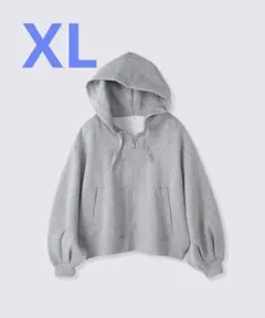スウェットバルーンスリーブフルジップパーカ UL グレー　XL
