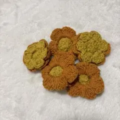 オレンジと黄緑の花 コサージュ 5個セット