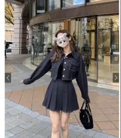 即購入⭕️GRL ネイビー セットアップ デニム 入手困難商品✨️