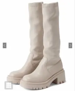 GRL タンクソールロングソックスブーツ アイボリー 25.0cm