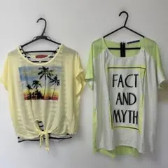 半袖Tシャツ2枚セット　Mサイズ　黄色 タンクトップのサムネイル