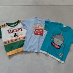 子供用Tシャツ3枚セット（ミッキー、カーズ、サメ）