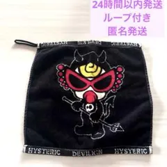 ヒスミニ　デビル　ループ付タオル　黒　タオルハンカチHYSTERIC MINI