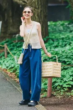 【試着のみ】ジーユー　GU デニムスウェットバレルレッグパンツ