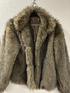 美品　ファーコート　ブラウン
