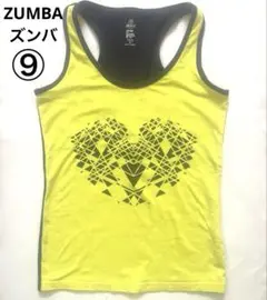 ⑨ZUMBA ズンバ フィットネスウェア　タンクトップ　ズンバウェア　黄緑　濃紺