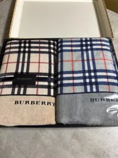 新品　バーバリー　大判バスタオル２枚セット　ブランケット