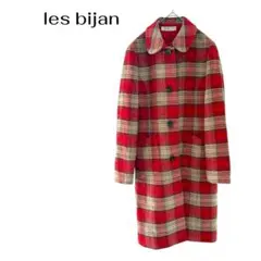 les bijanチェックロングコート　チェック　デート　ほぼ未使用クリスマス