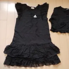 HUSHUSH 130cm 黒フリルワンピースとボレロ ワールド 発表会キラキラ