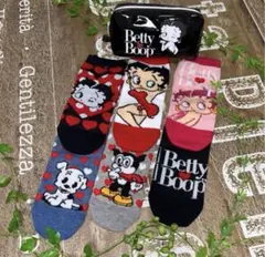 ベティちゃんソックス　6足セット　くるぶし　ポーチ付き　レディースソックス　靴下のサムネイル