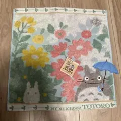 【新品未使用】丸眞＊となりのトトロフェイスタオル　ジブリ花フラワー傘