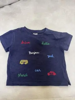 petit main 刺繍 ネイビー Ｔシャツ 80cm
