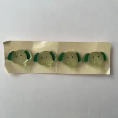 緑色の象デザインボタン4個セット