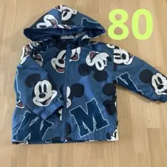 H&M エイチアンドエム ミッキー ディズニー フーデッドジャケット 80