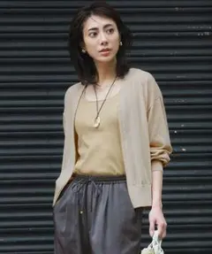 23区【洗える】ライトシアーニット ブルゾンベージュ系/38