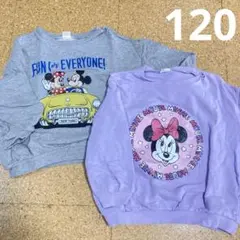 サイズ120 薄手トレーナー　春物　ディズニー　ミッキーミニーしまむらリトシー