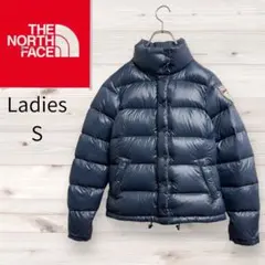 27【人気】ノースフェイス　ダウンジャケット　レディースS　ネイビー　紺