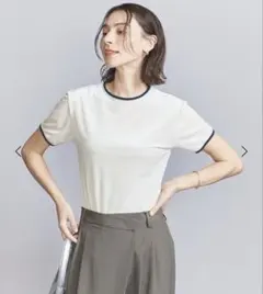 BEAUTY&YOUTH シアーベロア リンガー Tシャツ