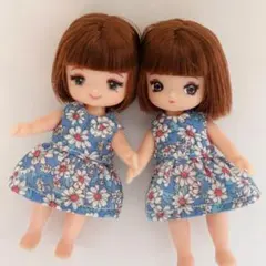 h64ミキちゃんマキちゃん　ハンドメイド　服　ワンピースセット