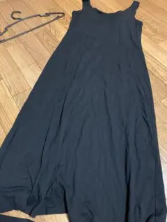 ブラック ノースリーブ ロングワンピース　カップ付き