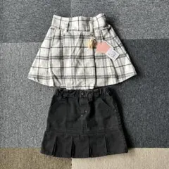 【新品未使用】女の子　120㎝　スカート　チェック柄　無地　ラビラビ　コムサ　黒
