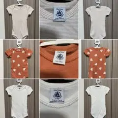 petitbateau プチバトー ハート ボディスーツ 12m 3枚セット
