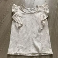 エムズエキサイト　フリル　ノースリーブ　ニット