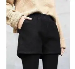 新品ウェストゴムショートパンツLブラック