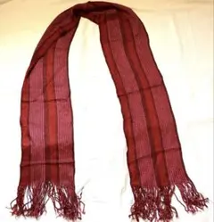 シルクの風合い！【ロングストール】ワインレッド