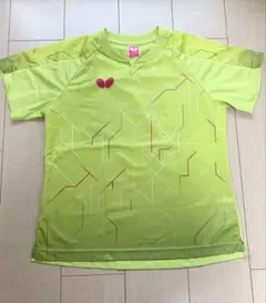 【美品】バタフライ バトレイシャツ レディースL卓球ユニフォーム ライムJTTA