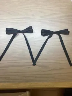 リボン ヘアクリップ 2個セット