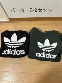 adidas パーカー2枚セット ブラック グリーン