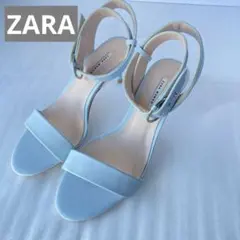 【ZARA WOMAN ザラ】 サンダル 37(23.5~24cm) 水色のサムネイル