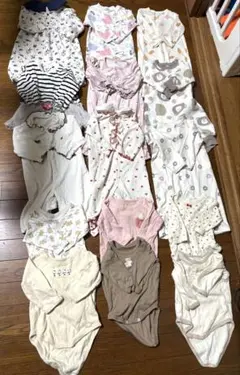 ベビー服 まとめ売り ロンパース ベビー肌着等　計15点セット　70-80