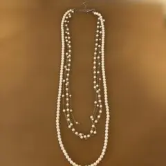 ホワイト パール風4連ネックレス