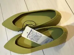 GU ウォッシャブルニットフラットシューズ M イエローのサムネイル