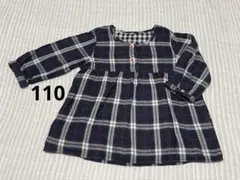 ネイビー系チェック チュニック 110サイズ