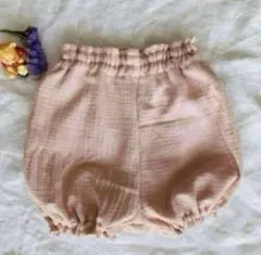 ベビー　キッズ　かぼちゃパンツ　タグ付き　ピーチオレンジ　ハンドメイド　80