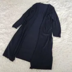 BEAMS デミルクス ビームス ロング カーディガン ネイビー 綿 100%