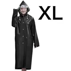 【二重つばで顔もガード✨】レインコート　レインウェア　雨具　カッパ　黒　XL
