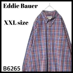 エディーバウアー チェック柄 長袖シャツ ロングスリーブシャツ 赤 青 2XL