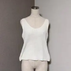 デュラス ノースリーブ ニット ホワイトのサムネイル