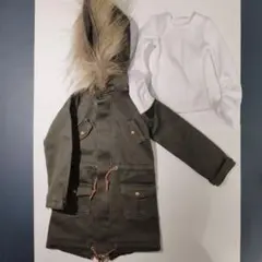 オリーブグリーン フード付きジャケット　1/3 1/4　ドール服　コート　ロンT