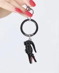 即日発送 新品 LACOSTE ロゴ ブラック キーホルダーのサムネイル
