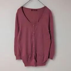 Apuweiser-riche【2】長袖　カーディガン　Vネック　羽織物　ピンク