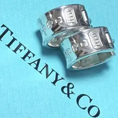d047 希少　美品　ティファニー　1837 ワイド　フープ　ピアス　925 d047 希少 美品 ティファニー 1837 ワイド フープ ピアス 925 - メルカリ