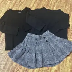 長袖カットソー2枚とスカートセット