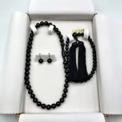 ユキコ キミジマ オリジナル ジュエリー ジェット 喪装 セット 桐箱
