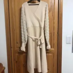 united arrowrs ドットシースルーニットワンピ新品タグ付き
