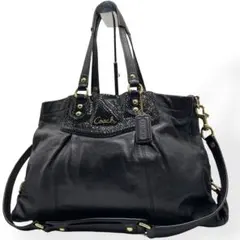 極美品　COACH コーチ 2way ハンドバッグ　ショルダーバッグ　ブラック